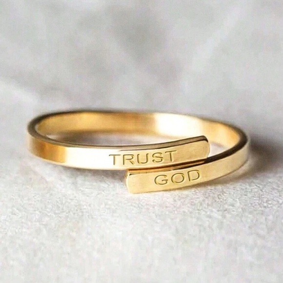 Jewelry - Trust God Gold Color Adjustable Ring